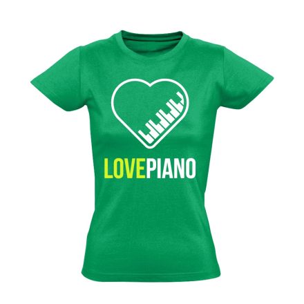 LovePiano zongorás női póló (zöld)