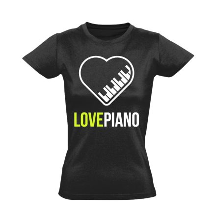 LovePiano zongorás női póló (fekete)