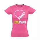 LovePiano zongorás női póló (rózsaszín)