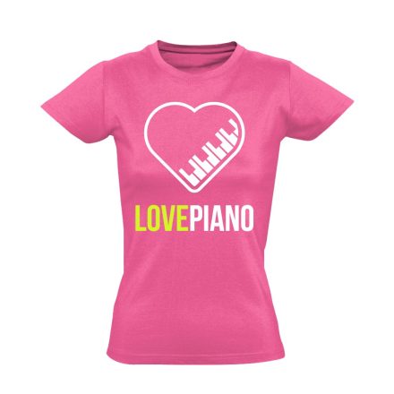 LovePiano zongorás női póló (rózsaszín)