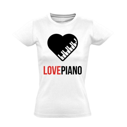 LovePiano zongorás női póló (fehér)