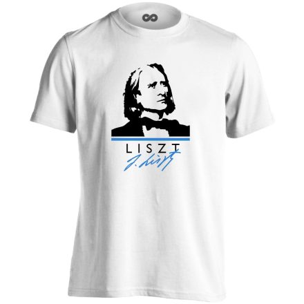 Liszt zongorás férfi póló (fehér)