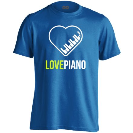 LovePiano zongorás férfi póló (kék)