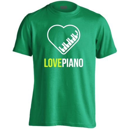 LovePiano zongorás férfi póló (zöld)
