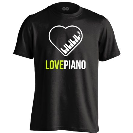 LovePiano zongorás férfi póló (fekete)
