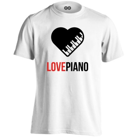 LovePiano zongorás férfi póló (fehér)